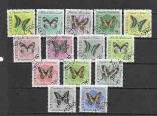 Guinea Butterflies Issue Of 14 Used/cto