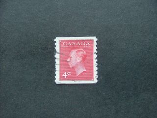 Canada Kgvi 1950 4c Carmine - Lake Imp X P9½ Coil Stamp Sg422 Fu