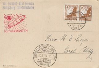 Germany 1934 Graf Zeppelin Germany Flight Postcard