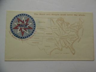 Charles Magnus Civil War Patriotic Cover All Over United States Map Envelope Vg