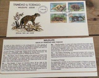 1978 Trinidad & Tobago Wildlife First Day Cover