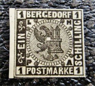 Nystamps German States Bergedorf Stamp 2 Og H $50
