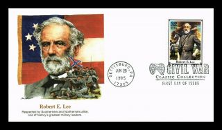 Dr Jim Stamps Us General Robert E Lee Fdc Civil War Fleetwood Cover Gettysburg