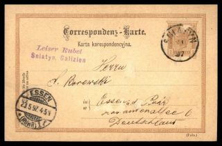 Mayfairstamps 1897 Austria Sniatyn To Germany Essen Stationery Card Wwb47323