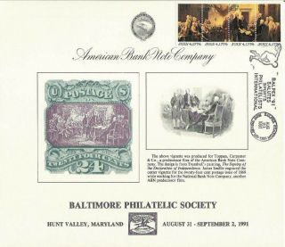 Abnc Souvenir Card So 80 Bps 1991 Declaration Independence 1869 24¢ Show Cancel