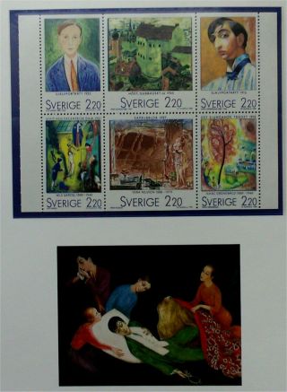 Art on stamps folder with MNH stamps - rare - Cz Slania 4