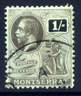 Montserrat 1916 - 22 1/ - Black/blue - Green Fine Cds.  Stanley Gibbons 56.