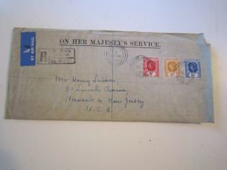 Registered Cover 1955 St Johns,  Antigua Cancel Leeward Islands Stamps