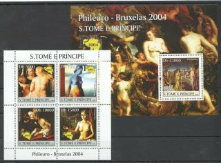 K1206 2004 S.  Tome & Pricnipe Art Paintings Delvaux Rubens Bruegel Bl,  Kb Mnh