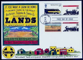 Carol Gordon Hand Painted : 1994 Steam Trains Of 1800s W/1975 Great Britain Cb.