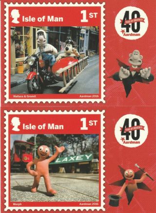 Iom 2016 Aardman Wallace & Gromit Set Of All 8 Phq Cards No.  33 /