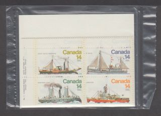 Canada Plate Blocks 776 - 779 14c X 16 Ice Vessels,  Labrador Etc