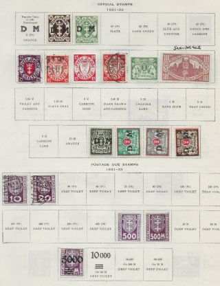 17 Danzig Official & Postage Due Stamps From Quality Old Album 1921 - 1923