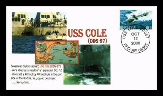 Dr Jim Stamps Us Naval Submarines Uss Cole Los Angeles Class Fdc Cover Fpo