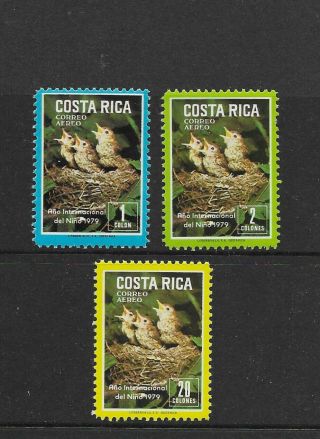 Costa Rica 1979 Birds Set Of 3 Nh