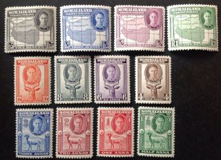 Somaliland Protectorate 1938 Full Set Of 12 Stamps To 5 Rupees Hinged