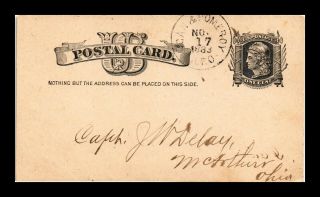 Dr Jim Stamps Us Railway Post Office Postal Card Logan Pomeroy 1883