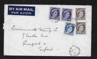 Canada Nova Scotia Lunenburg 1959 Split Ring Cancel Cover Air Mail To England