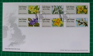 2014 Post & Go Spring Flowers Pack Stamps Fdc Flore Daventry Pmk