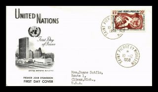 Dr Jim Stamps United Nations Human Rights Fdc Saint Pierre Miquelon Cover