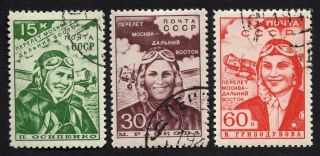 Ussr 1939 Set Of Stamps Zagor 573 - 575 Cv=13$
