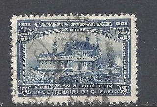 Canada 5 Cent Blue Quebec Tercentenary Scott 99 Vf (bs12241 - 1)