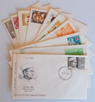 India - 10 X First Day Covers From 1970 & 1971.  See Images For Details.