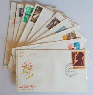 India - 10 X First Day Covers From 1968.  See Images For Details.