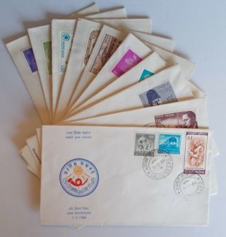 India - 10 X First Day Covers From 1966 & 1967.  See Images For Details.