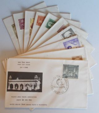 India - 10 X First Day Covers From 1965 & 1966.  See Images For Details.