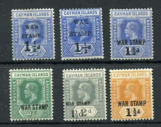 Cayman Islands 1917 - 20 War Stamps Sg53/59 (exc Sg55) Mlh