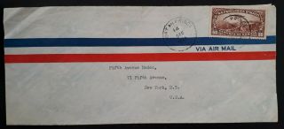 Rare 1940 Haiti Airmail Cover Ties 60c Airmail Stamp Canc Port - Au - Prince