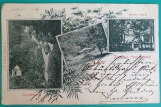 1901 Malaya Penang Multi - Scene Postcard (stamp Removed)