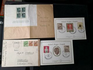 Germany Stamp 1940s A Group Of 4 Cover And Card