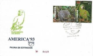 1993 Ecuador Birds Animals On Fdc
