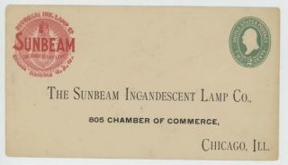 Mr Fancy Cancel Sunbeam Incandescent Lamp Co Chicago Ill Cvr 1498