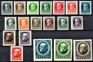 Germany - 1920 Bayern - Imperf Issues - All Hinged
