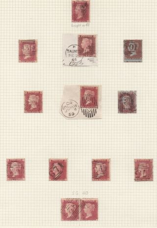 Lot:31105 Gb Qv 1d Red Penny Star Selection On Album Page