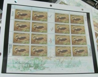 F2633 Australia 1991 Pacific Black Duck - Sheet Of 16 Stamps Serial Number 0302