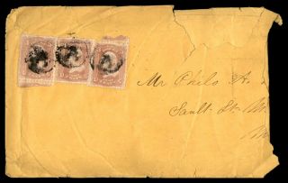 Mayfairstamps Us 1860s Triple Rate To Sault St Marie Cover Wwb24305