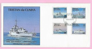 Tristan Da Cunha 1994 Fdc - Ships Of The Royal Navy (3rd) (sg 565/68) Fdi