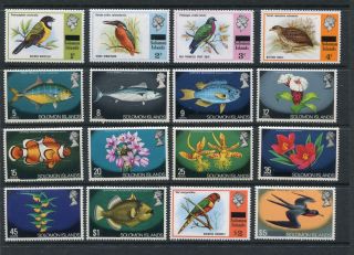 Solomon Islands 1975 Nature Birds Fishes Mnh Set To $5 16 Stamps