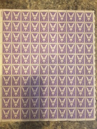 905,  Full Sheet 3 Cent " Win The War " S 1942 Issue Mognh