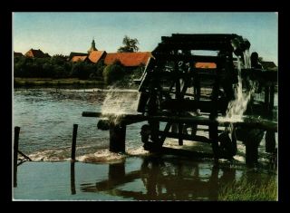 Dr Jim Stamps Water Wheel Erlangen Germany Continental Size Postcard