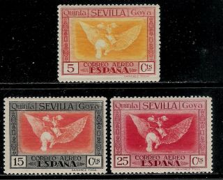 Spain 1930 Air Post Stamps - Fantasy Of Flight By Goya