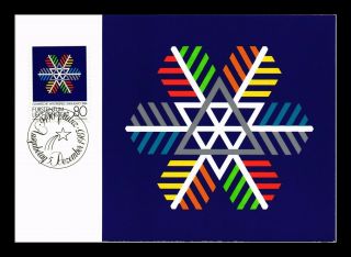 Dr Jim Stamps Coloured Snow Crystal First Day Issue Liechtenstein Maximum Card