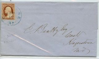 United States - - Cover With Letter Sent To Hagerstown.  Md.  1853
