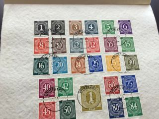 Germany Reich Complete Numeral Set On Special Paper With Stuttgart 9.  7.  1947 Pmk