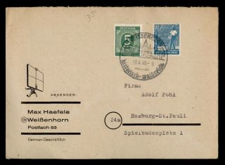 Dr Who 1948 Germany Weissenhorn Special Cancel To Hamburg E43701