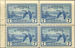 1947 Canada C9a Complete Never Hinged Booklet Pane Of 4 Airmail Stamps
